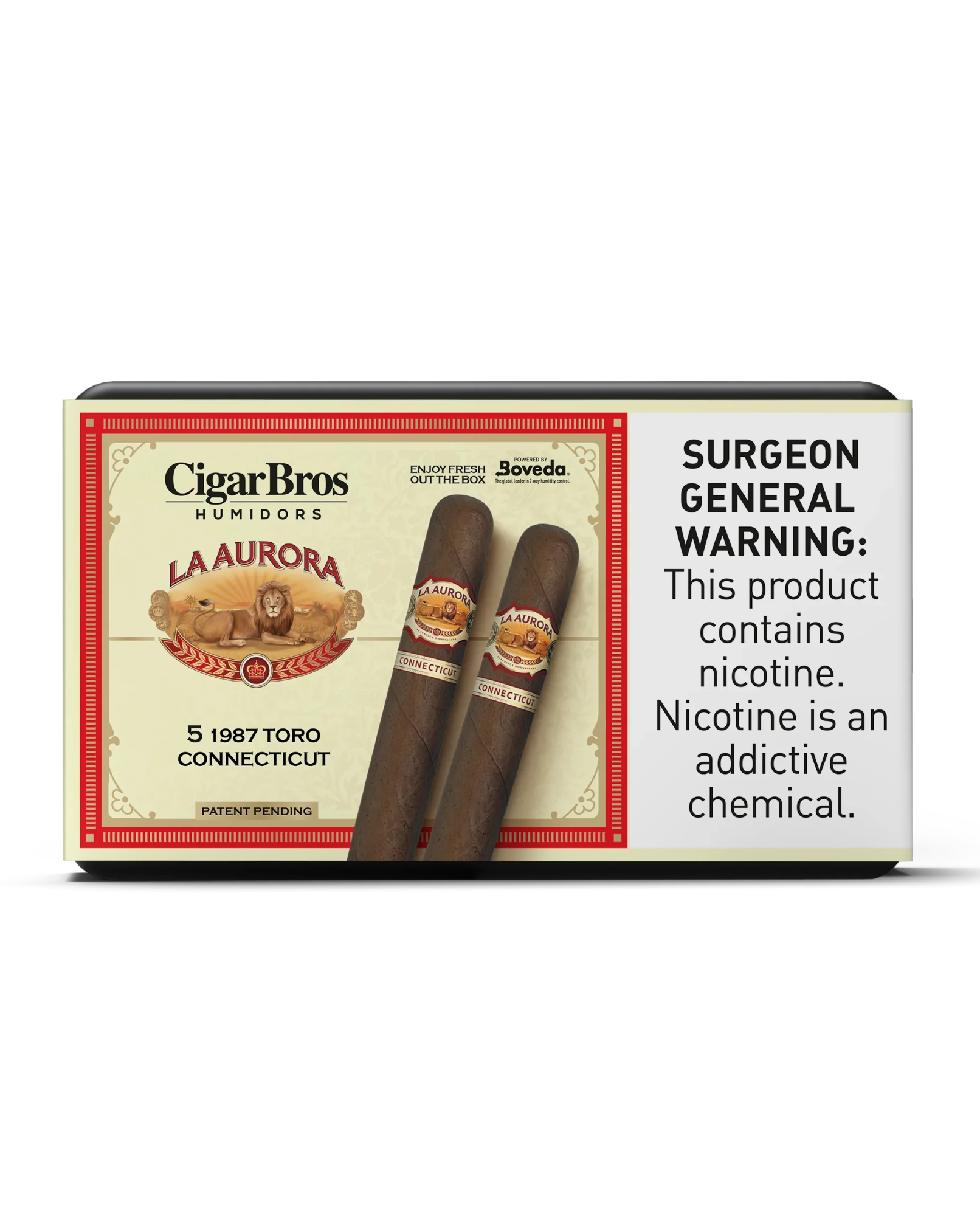 La Aurora 1987 Toro Connecticut Cigar With Personal Humidor by CigarBros (Box of 5)