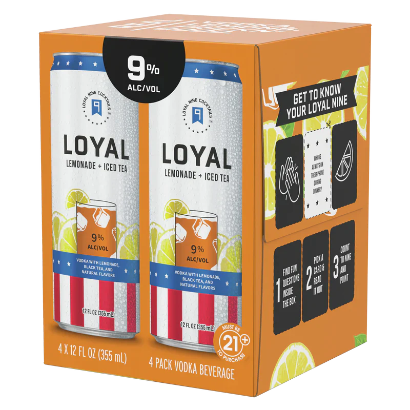 Loyal Nine Lemonade with Iced Tea 355ml Can 4-Pack