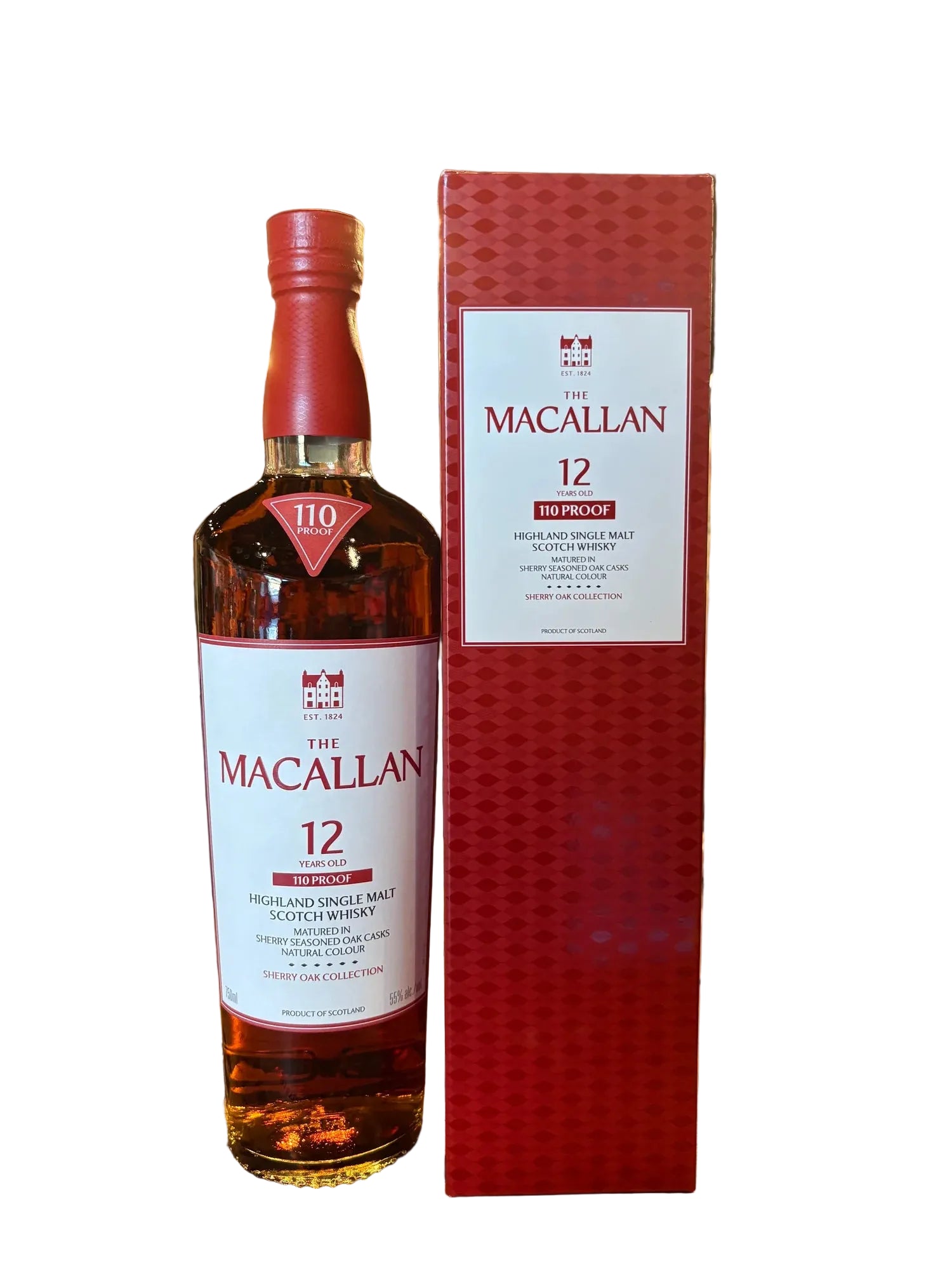 Macallan Sherry Oak Cask 110 Proof 12 Year Old Single Malt Scotch Whisky 750ml