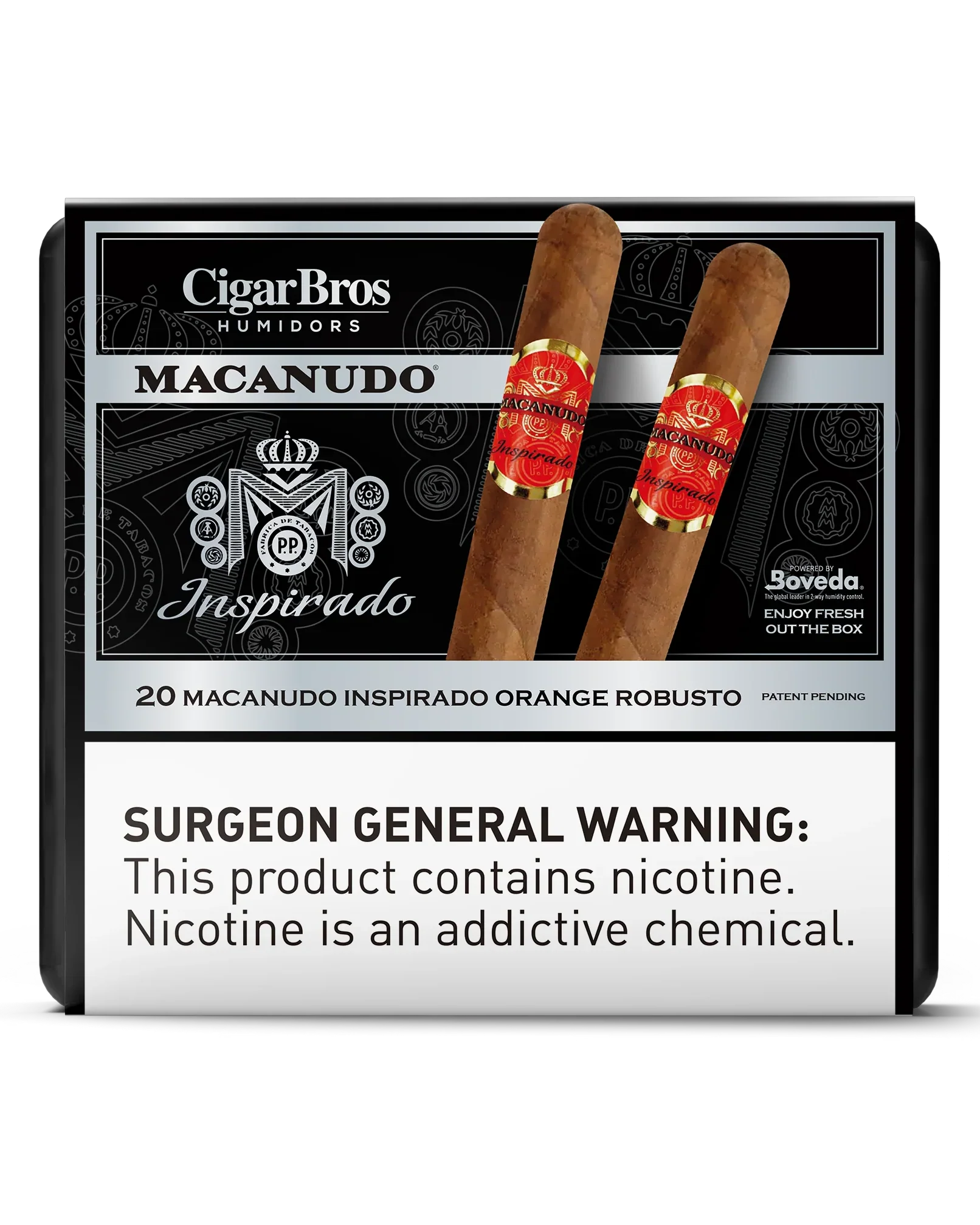 Macanudo Inspirado Red Robusto  Cigar With Personal Humidor by CigarBros (Box of 20)