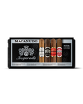 Macanudo Inspirado White, Black, Orange & Red Cigars Variety Set With Personal Humidor by CigarBros (Box of 5+5+5+5)