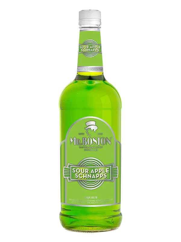 Mr. Boston Sour Apple Schnapps Liqueur 1Lt