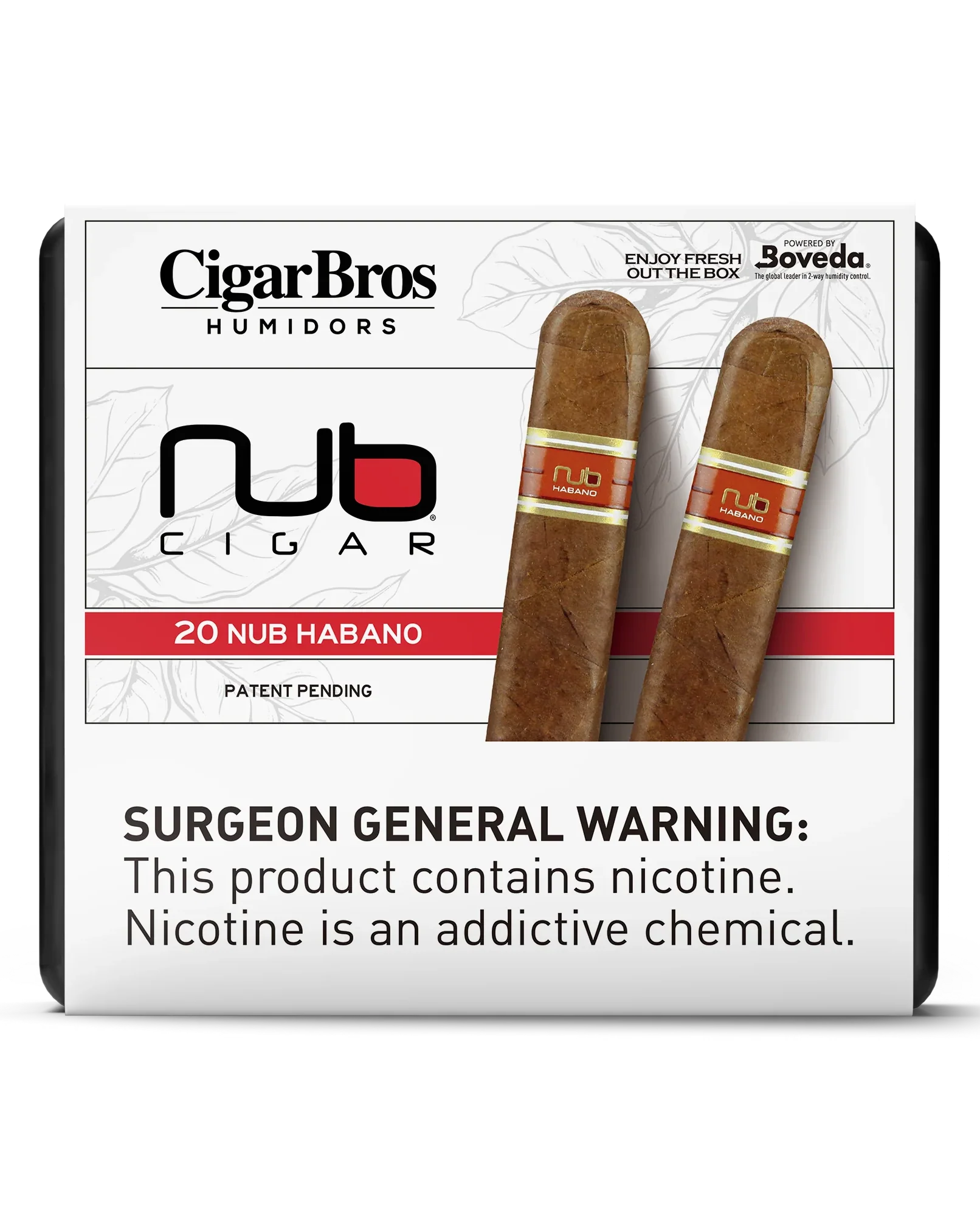 Nub Habano Cigar With Personal Humidor by CigarBros (Box of 20)