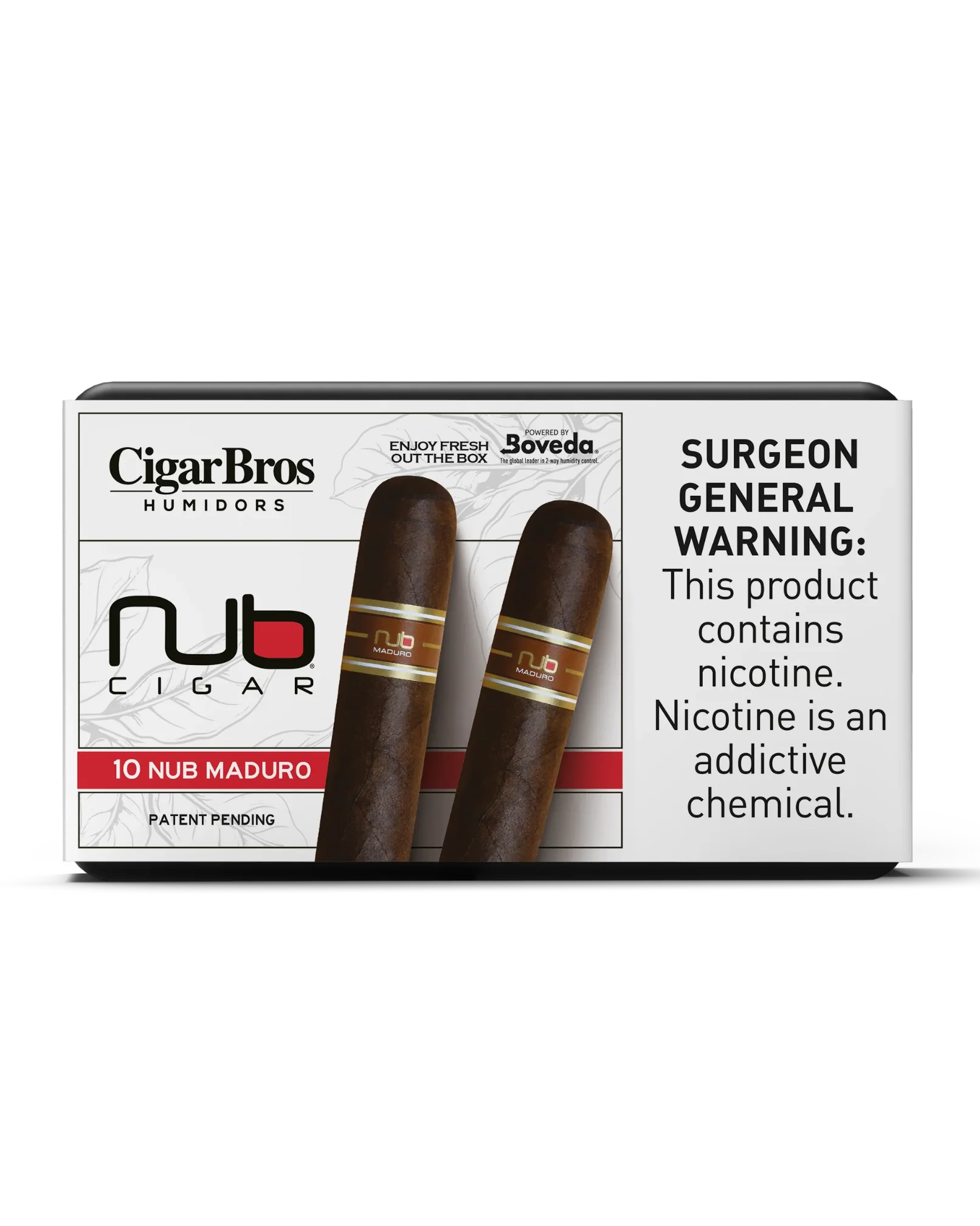 Nub Maduro Cigar With Personal Humidor by CigarBros (Box of 10)
