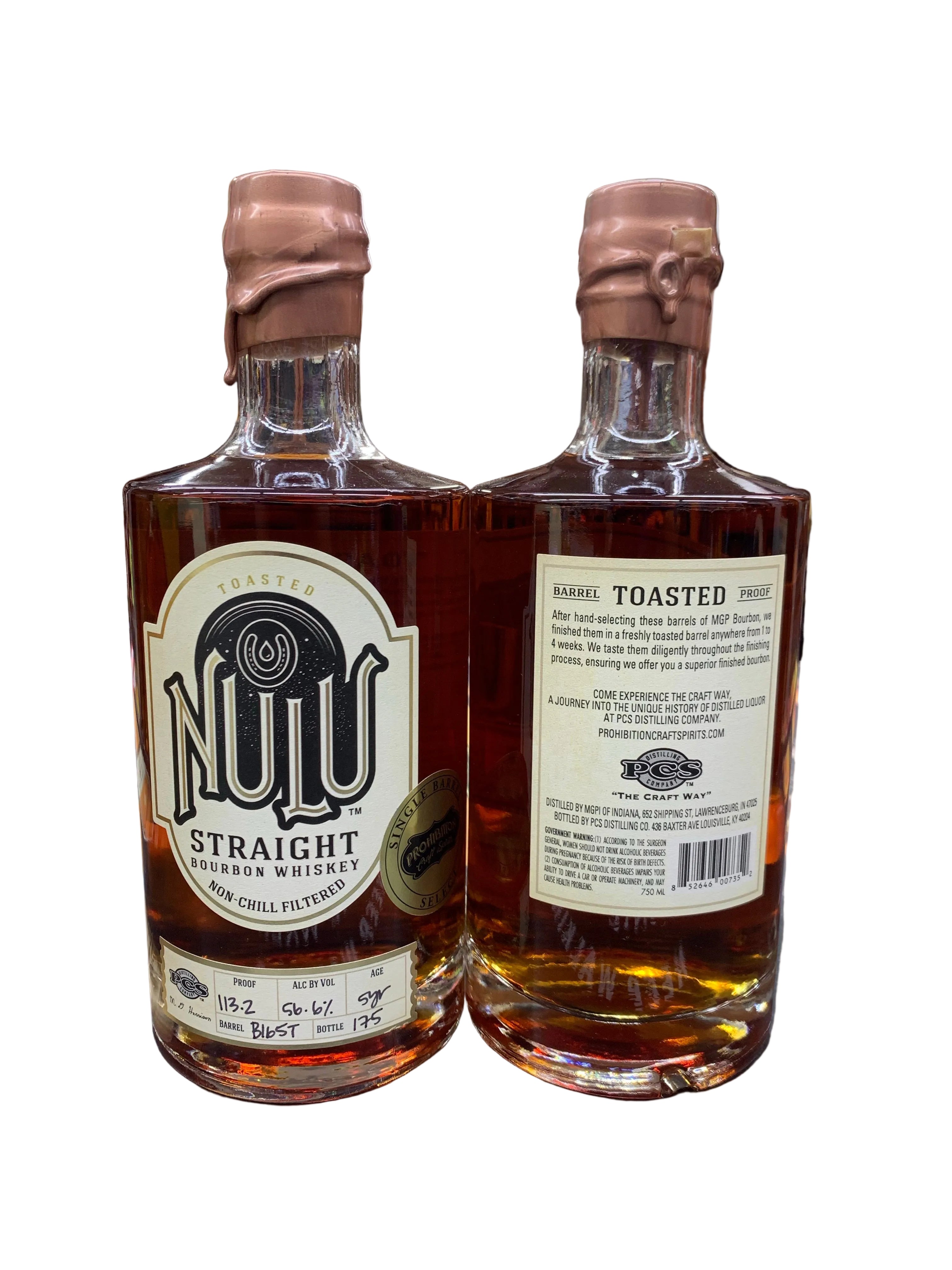 Nulu Toasted Single Barrel Straight Bourbon Whiskey 750ml