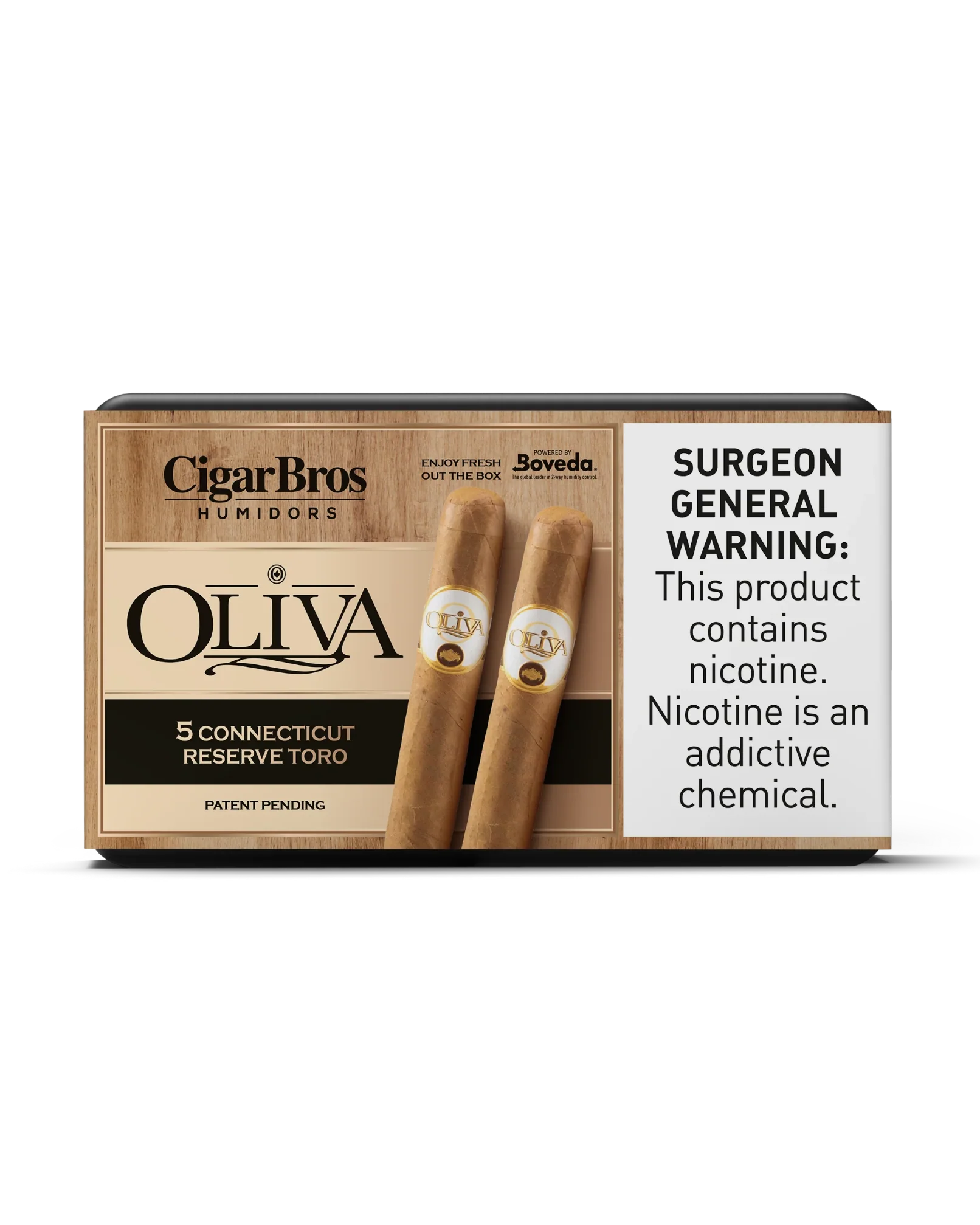 Oliva Connecticut Reserve Toro Cigar With Personal Humidor by CigarBros (Box of 5)