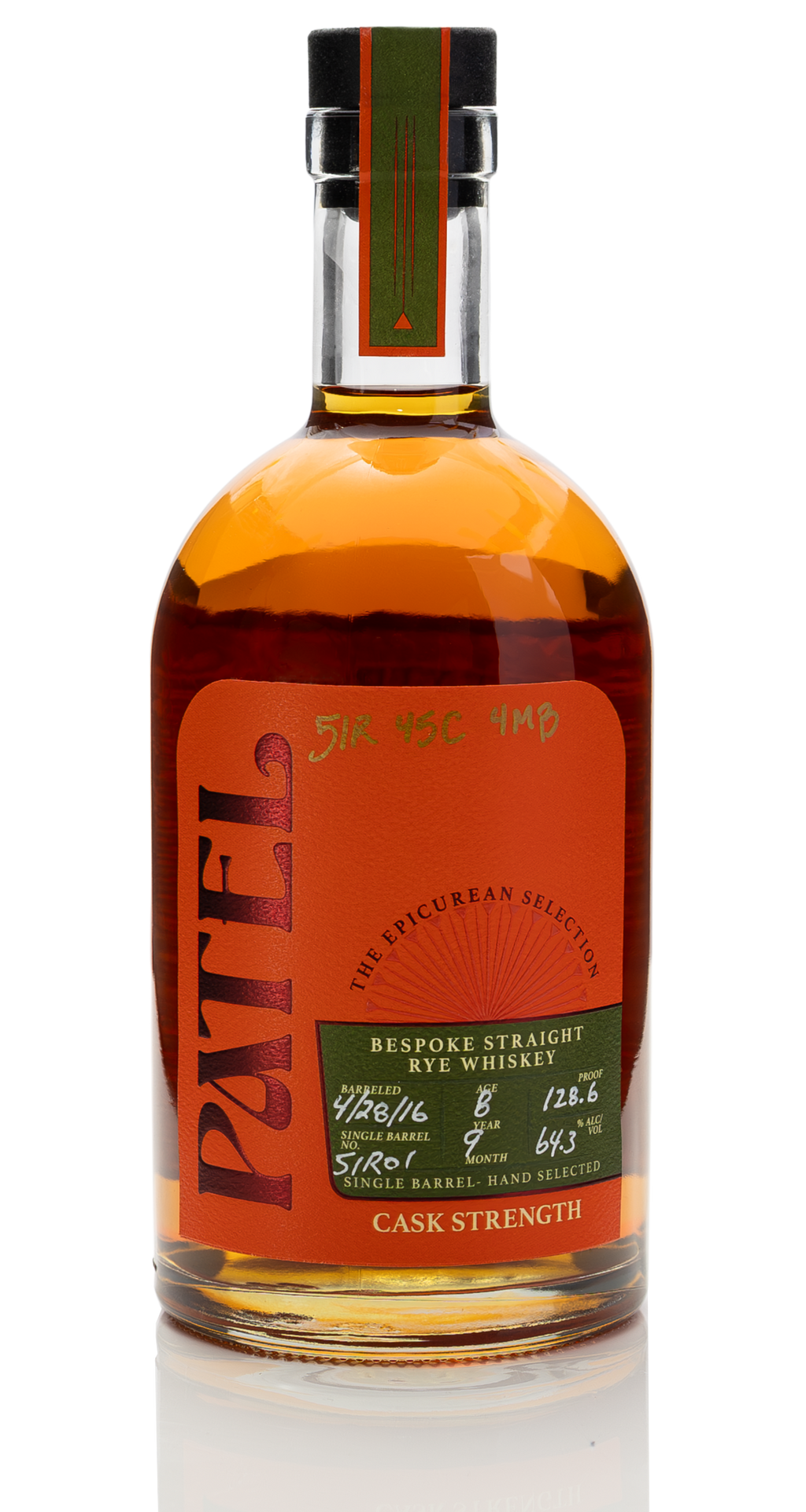 Patel Bespoke 8 Year Old Single Barrel Cask Strength 51 Rye Whiskey 750ml