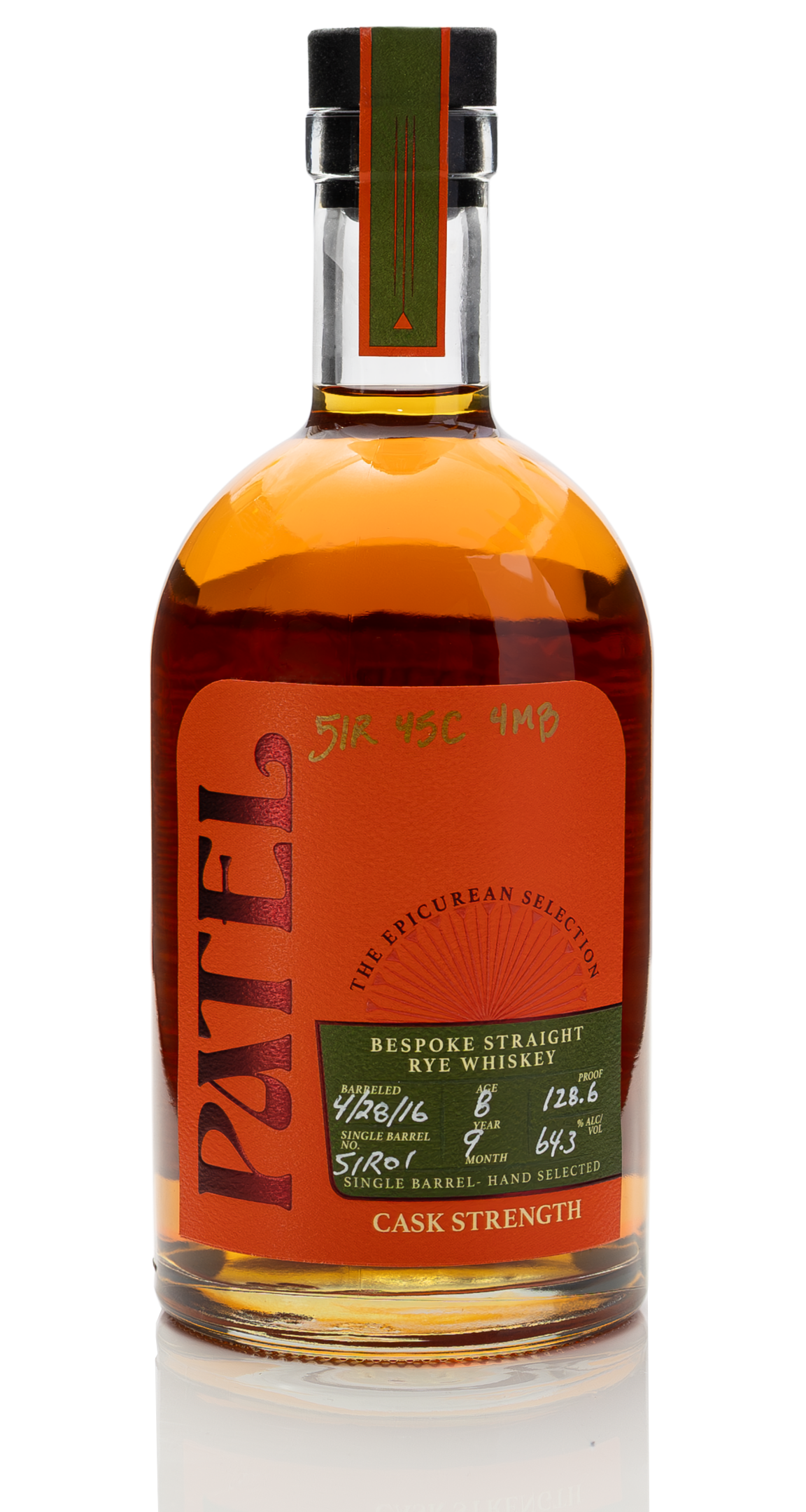 Patel Bespoke 8 Year Old Single Barrel Cask Strength 51 Rye Whiskey 750ml