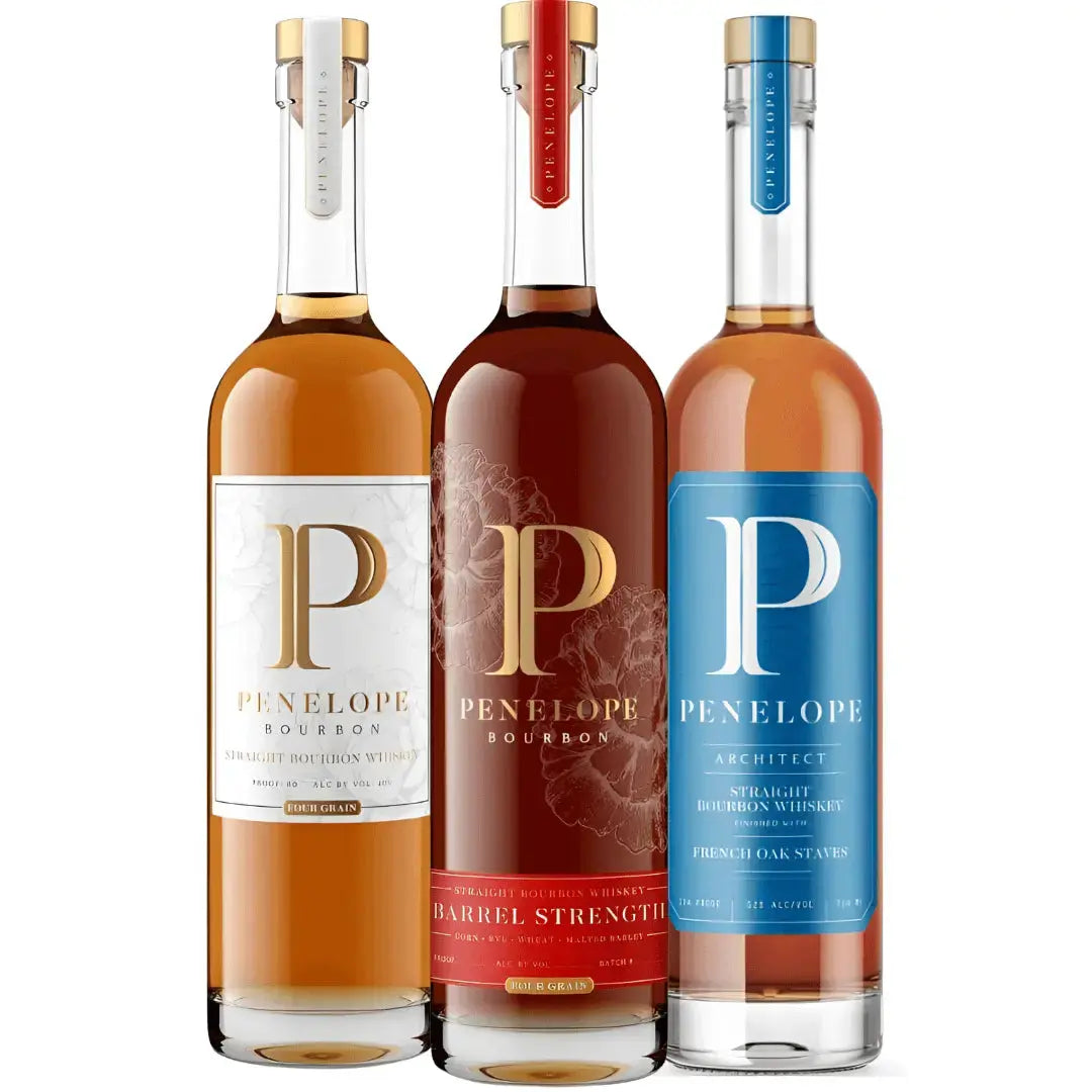 Penelope Four Grain, Barrel Strength Batch 09 & Architect Bourbon Whiskey 750ml Bundle 3-Pack