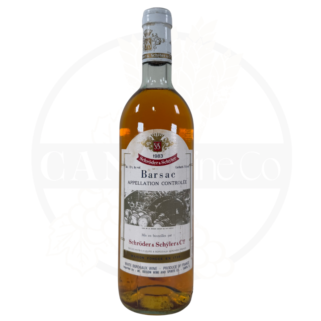 1983 Schroder & Schyler Barsac White Wine 750ml
