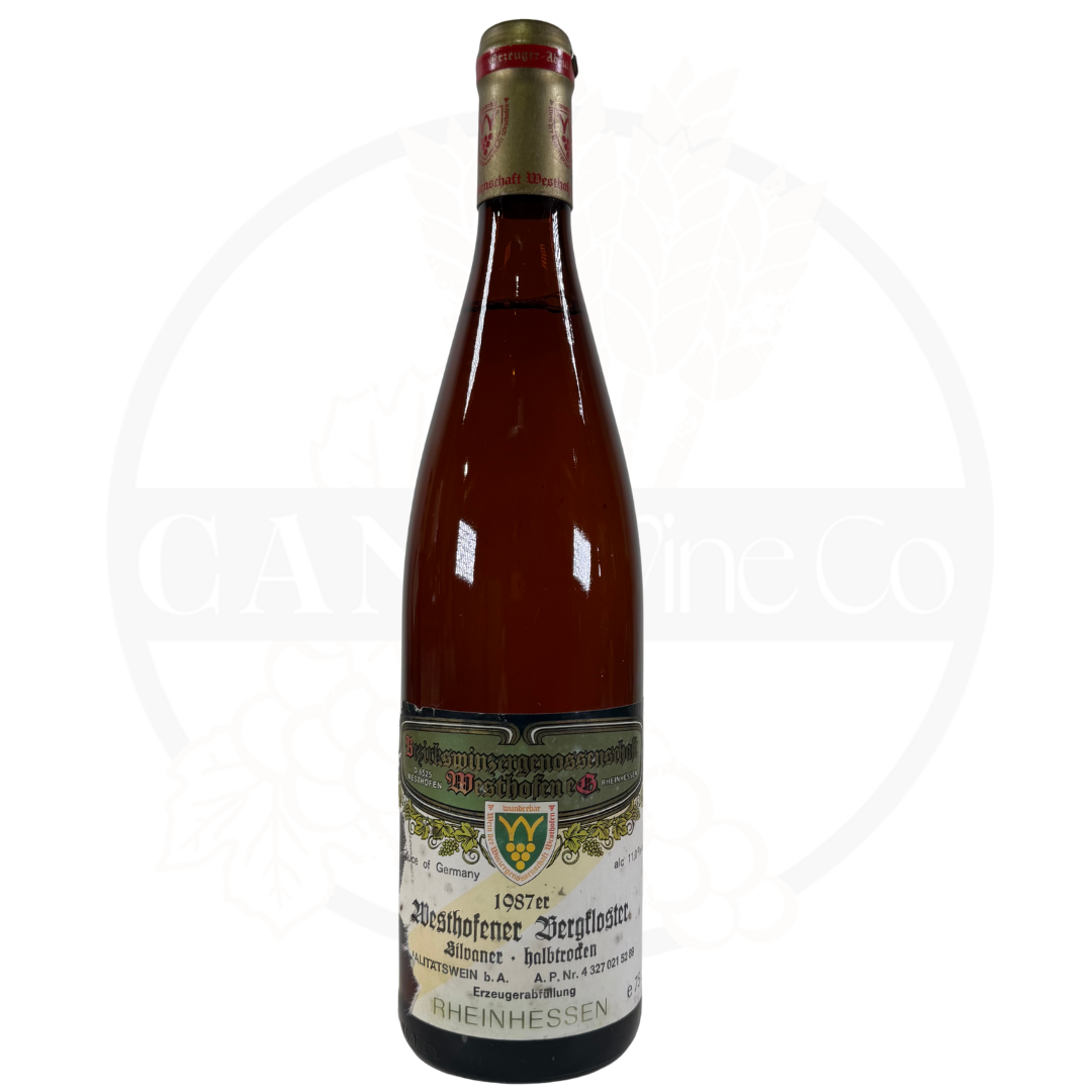 1987 Bezirkswinzergenossenschaft Westhofens Silvaner Westhofener Klosterberg Halbtrocken 750ml