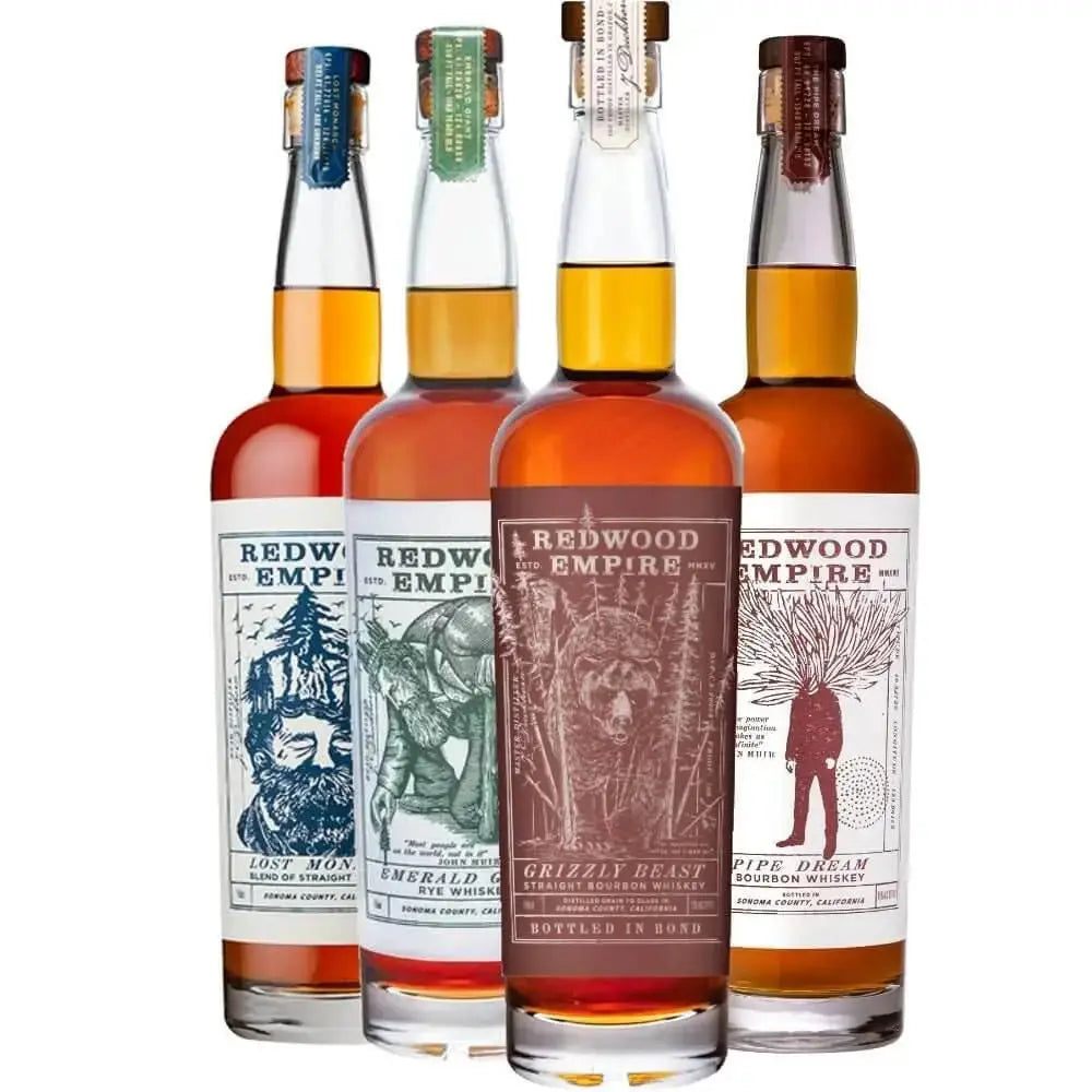 Redwood Empire Grizzly Beast Straight Bourbon Whiskey Bundle 4-Pack