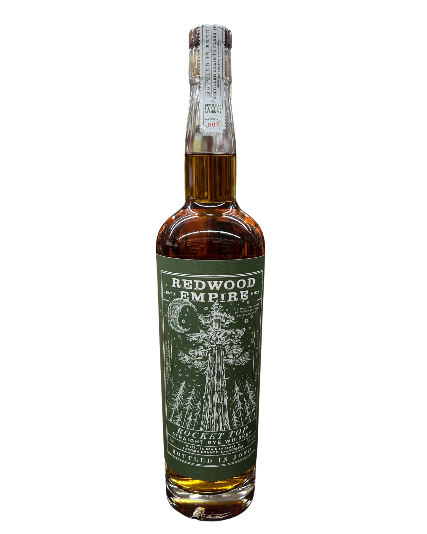 Redwood Empire Rocket Top Bottled In Bond Straight Rye Whiskey 750ml