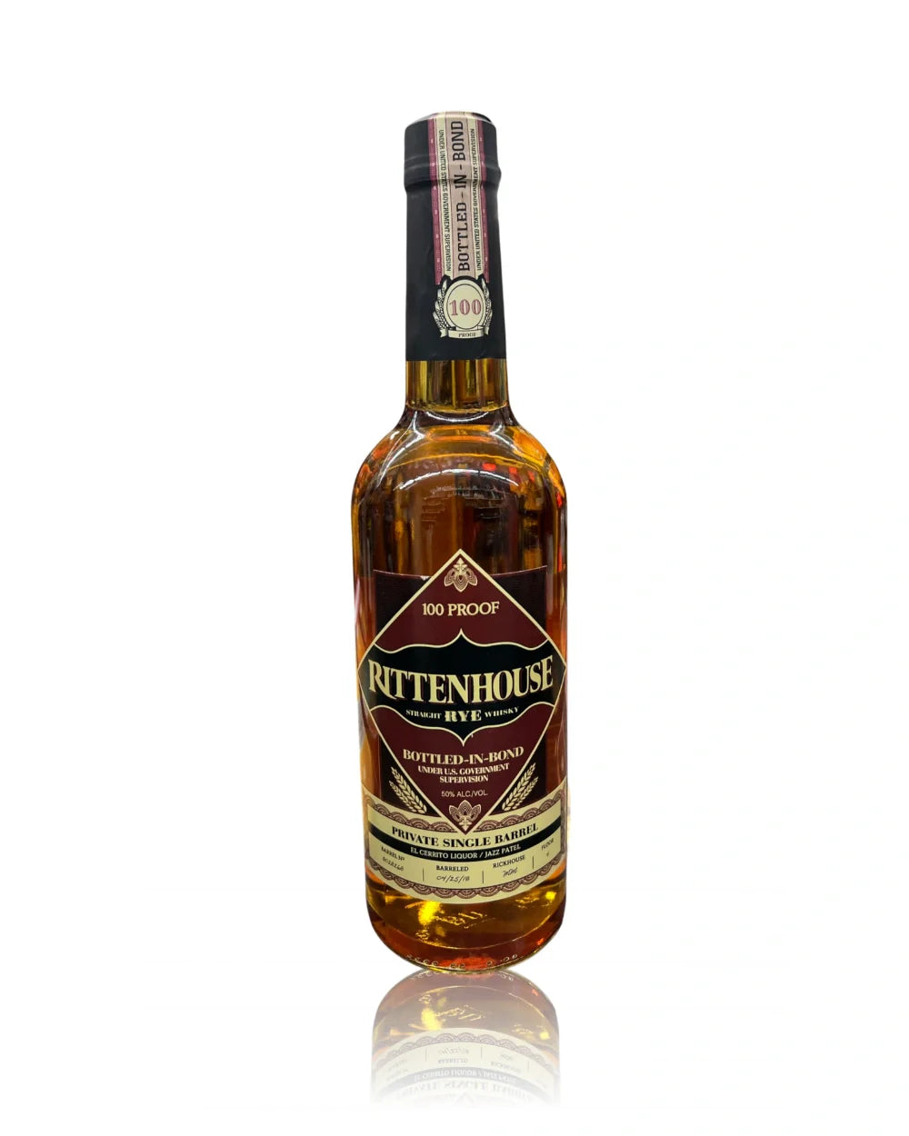 Rittenhouse Rye Bottle In Bond Single Barrel El Cerrito Liquor Store Pick Rye Whiskey