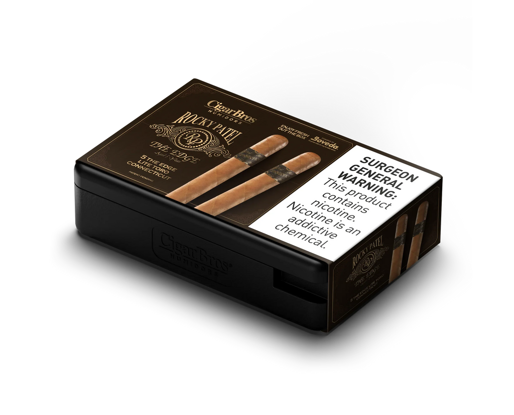 Rocky Patel The Edge Lite Toro Connecticut Cigar With Personal Humidor by CigarBros (Box of 5)