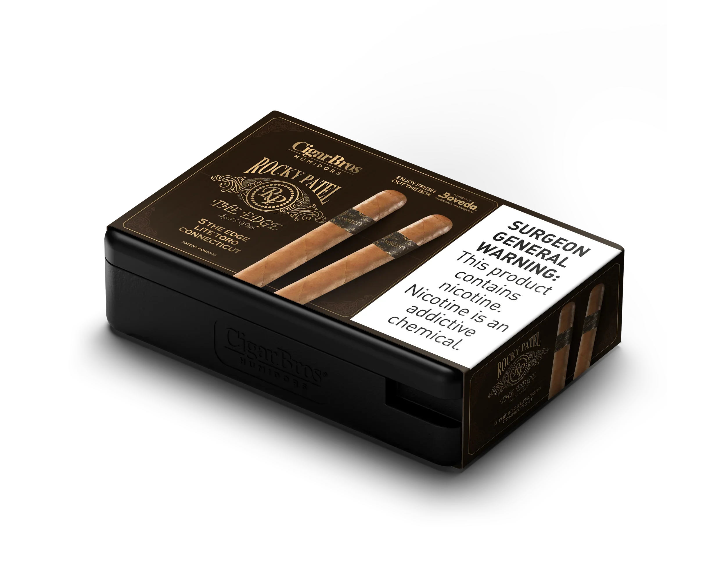 Rocky Patel The Edge Lite Toro Connecticut Cigar With Personal Humidor by CigarBros (Box of 5)