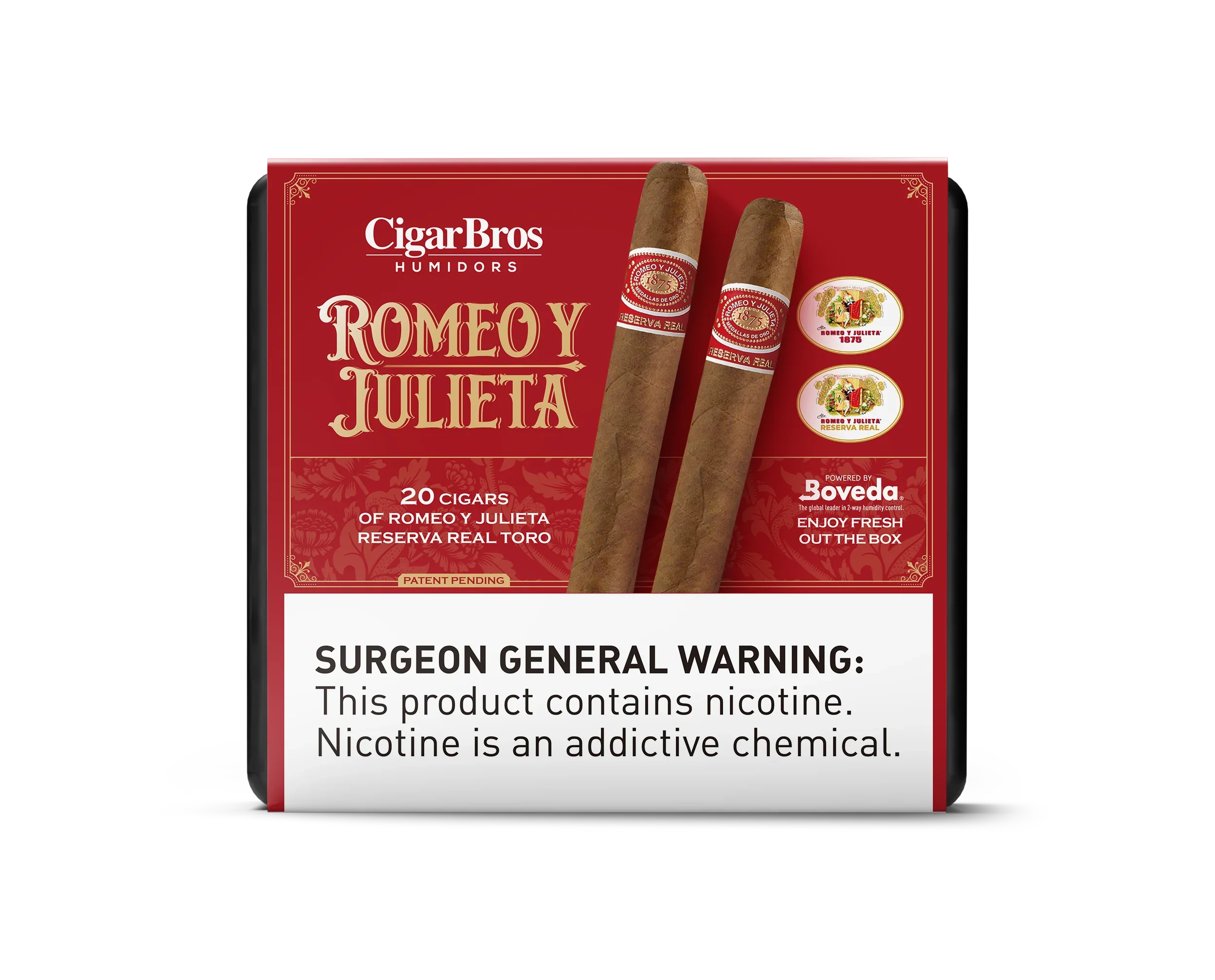 Romeo Y Julieta Reserva Real Cigar With Personal Humidor by CigarBros (Box of 20)