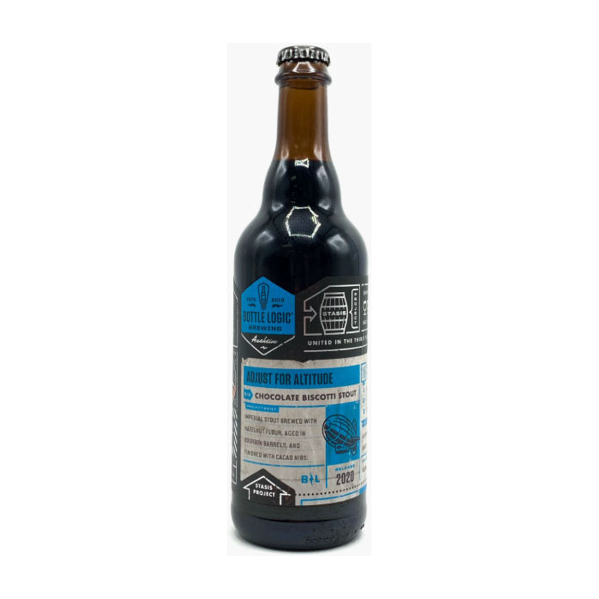 Bottle Logic Brewing Adjust For Altitude Chocolate Biscotti Stout Beer 750ml