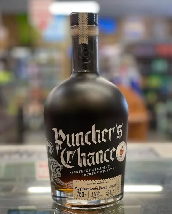 Puncher's Chance Cask Strength Single Barrel Cypress Craft Beer Store Pick Kentucky Straight Bourbon Whiskey 750ml