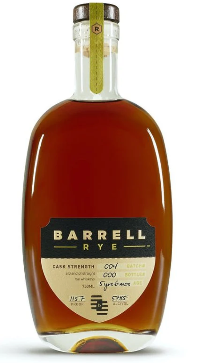 Barrell Rye 5 Year Old Batch #004 Cask Strength Rye Whiskey 750ml