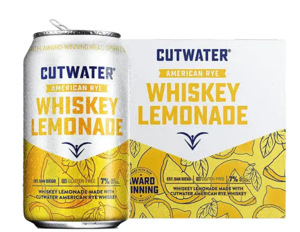 Cut Water American Rye Whiskey Lemonade 4 Pack 355ml