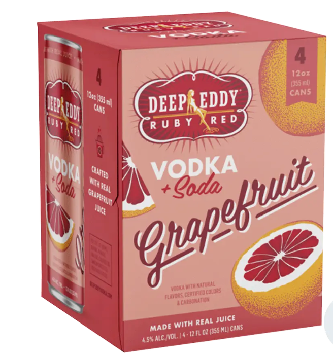 Deep Eddy Ruby Red Grapefruit Vodka & Soda 12-Oz 4-Pack