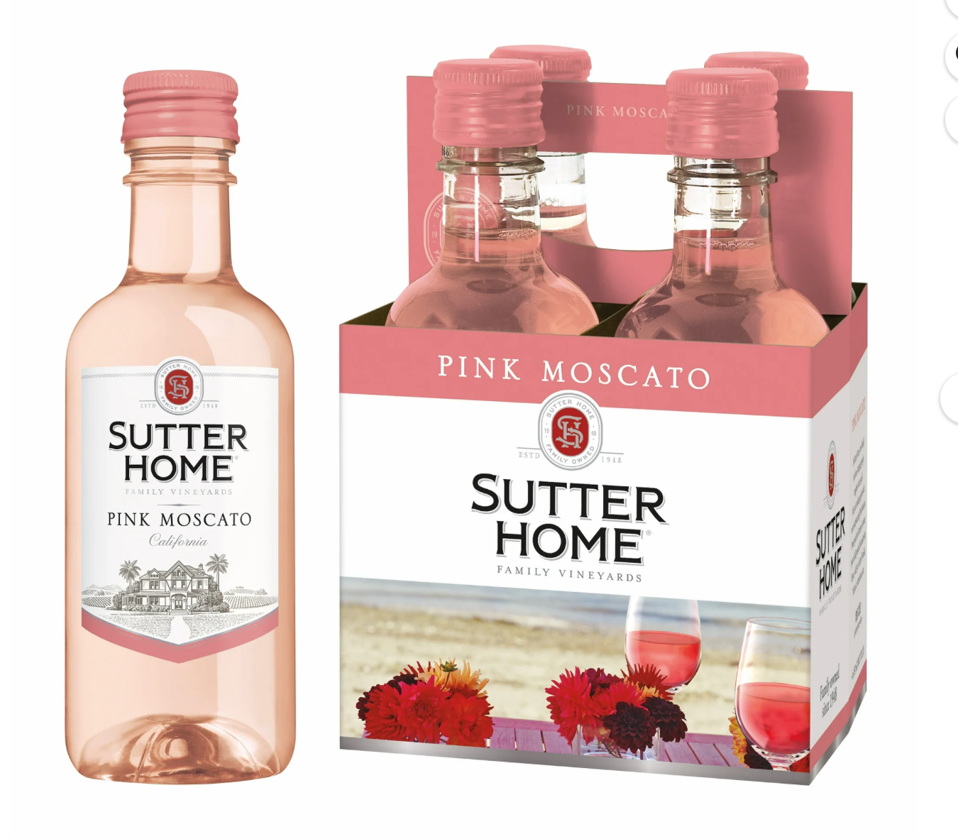 Sutter Home Pink Moscato 187ml Bottle 4-Pack