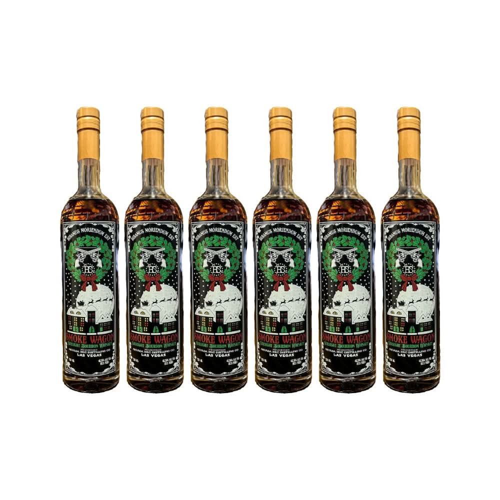 2023 Smoke Wagon Christmas Limited Edition Straight Bourbon Whiskey 750ml Bundle 6-Pack