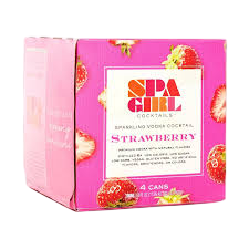 Spa Girl Sparkling Vodka Cocktail Strawberry 4 cans 23 Proof 200 ml