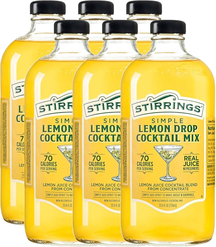 Stirrings Lemon Drop Cocktail Mix 750ml Bundle 6-Pack
