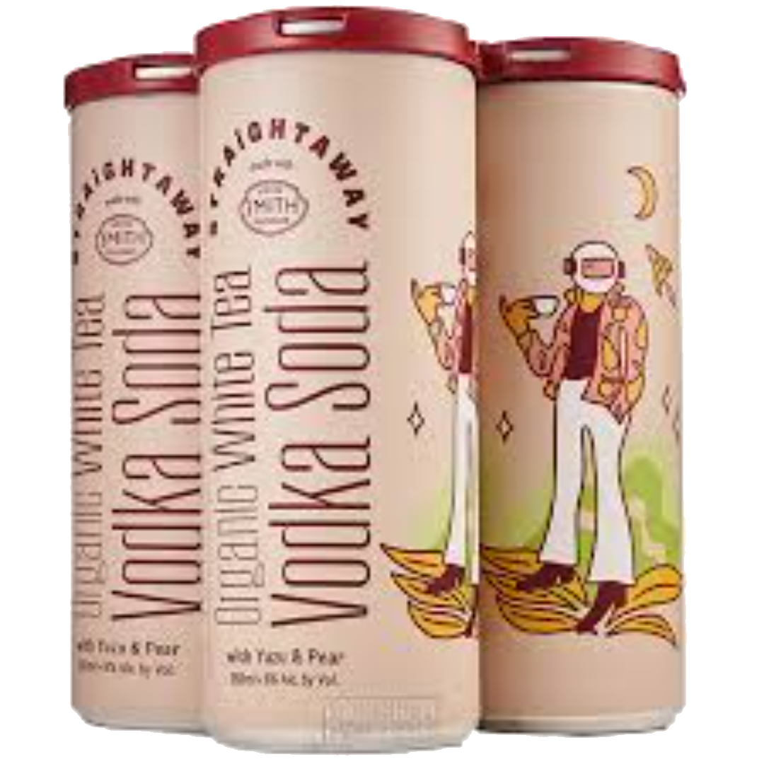 Straightaway Organic White Tea Vodka Soda With Yuzu & Pear  (4 Pack) 250 ml