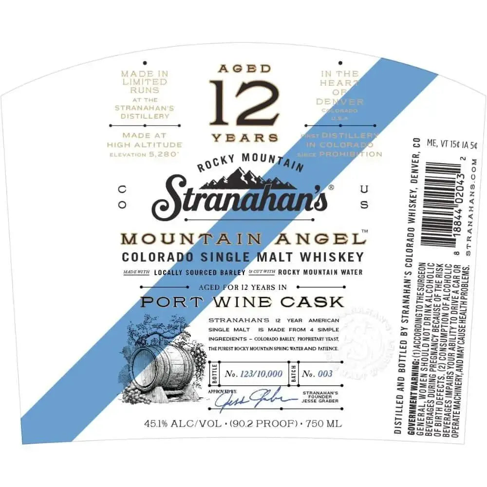 Stranahan's Mountain Angel Finished in Port Wine Cask 12 Year Old Single Malt Whiskey 750ml