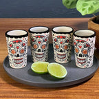 Sugar Skull Design Shot Glasses 2.5-Oz