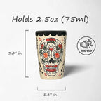 Sugar Skull Design Shot Glasses 2.5-Oz