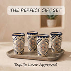 Talavera Design Ceramic Hand Printed Shot Glasses 2.5-Oz