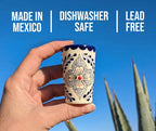 Talavera Design Ceramic Hand Printed Shot Glasses 2.5-Oz