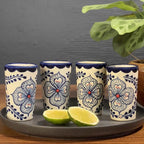 Talavera Design Ceramic Hand Printed Shot Glasses 2.5-Oz