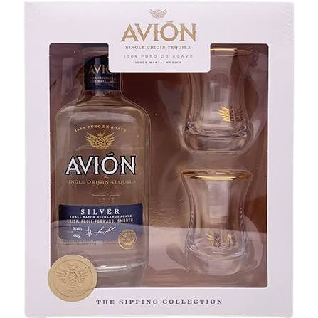 Tequila Avion Silver sipping collection with 2 glass Gift Pack 750 ml