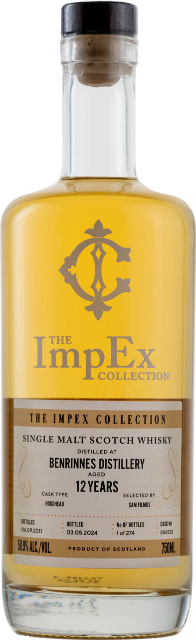 The ImpEx Collection Benrinnes 12 Year Old Single Malt Scotch Whisky 750ml