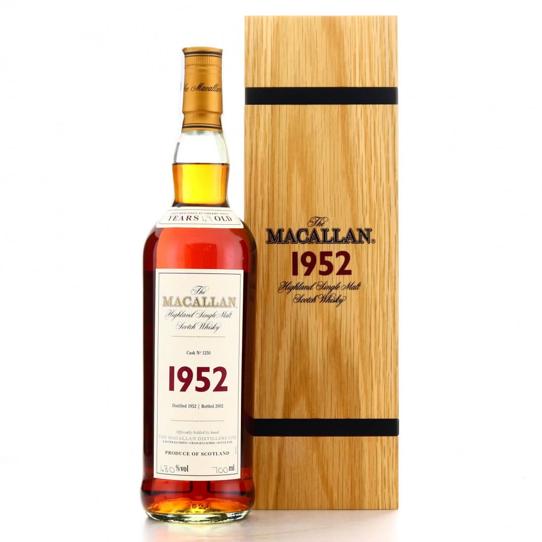 1952 Macallan Fine & Rare Vintage Batch 1250 Single Malt Scotch Whisky 750ml