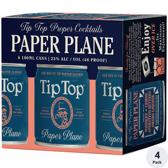 Tip Top Paper Plane Cocktail 4-Pack