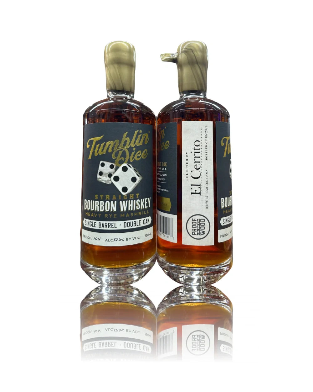 Tumblin Dice Single Barrel Double Oaked Heavy Rye Mashbill 8 Years Old EL Cerrito Liquor Store Pick Straight Bourbon Whiskey 750ml