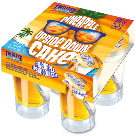 Twisted Shotz Pineapple Upside Down Cake Shot Liqueur 4-Pack