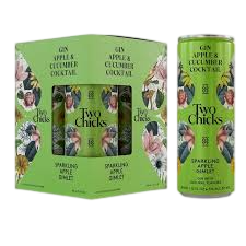 Two Chicks Gin Apple & gin Cucumber Cocktail Sparkling Apple Gimlet ( 4 Pack) 12 FL (355ml )