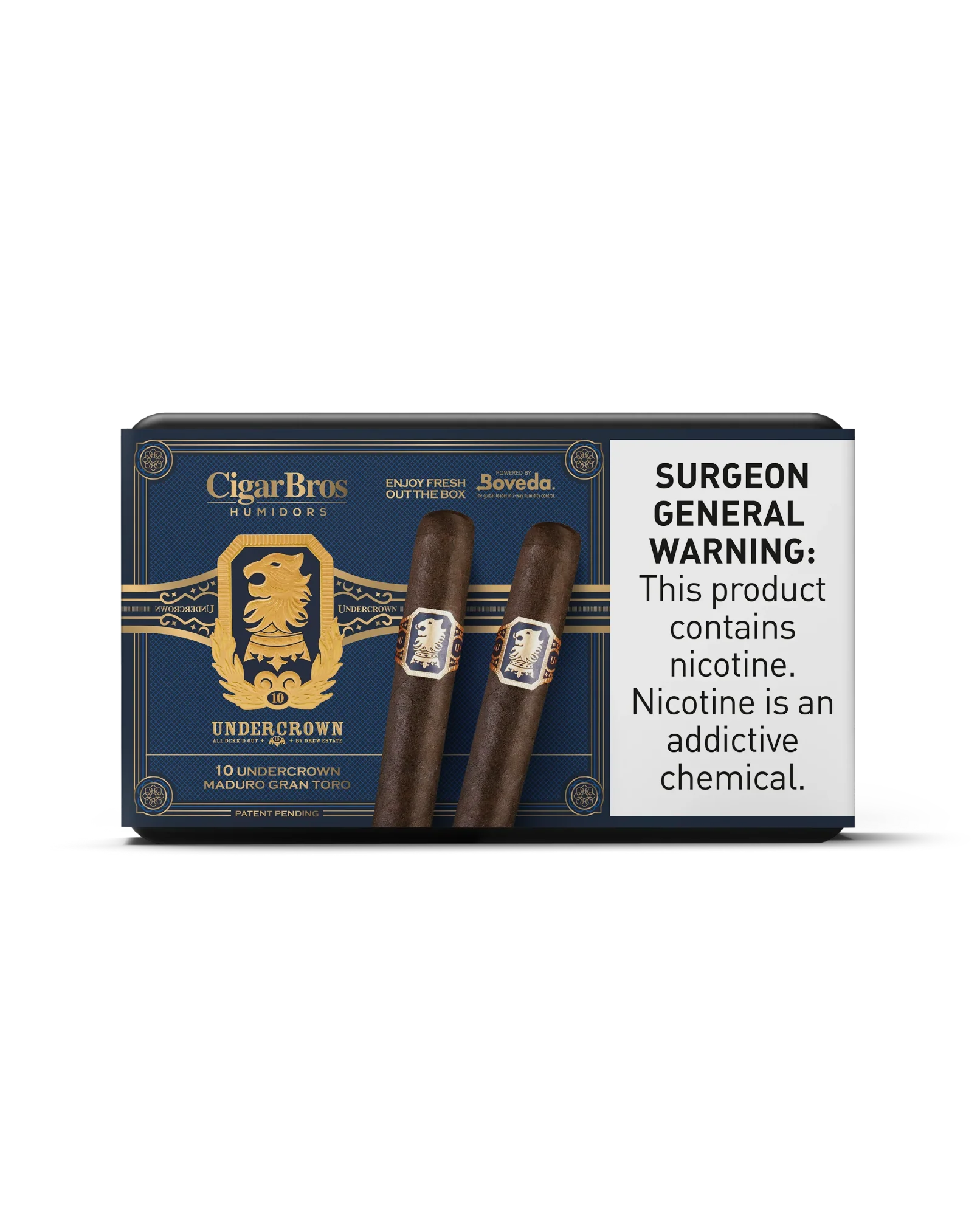 UnderCrown Maduro Gran Toro Cigar With Personal Humidor by CigarBros (Box of 10)