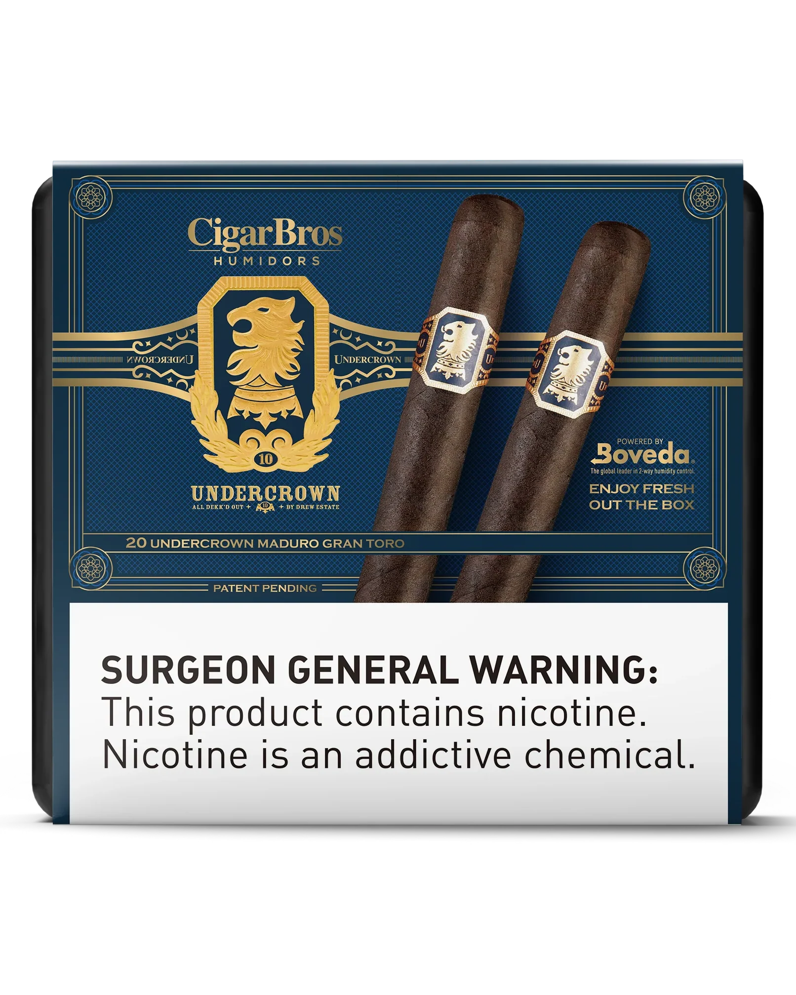 UnderCrown Maduro Gran Toro Cigar With Personal Humidor by CigarBros (Box of 20)