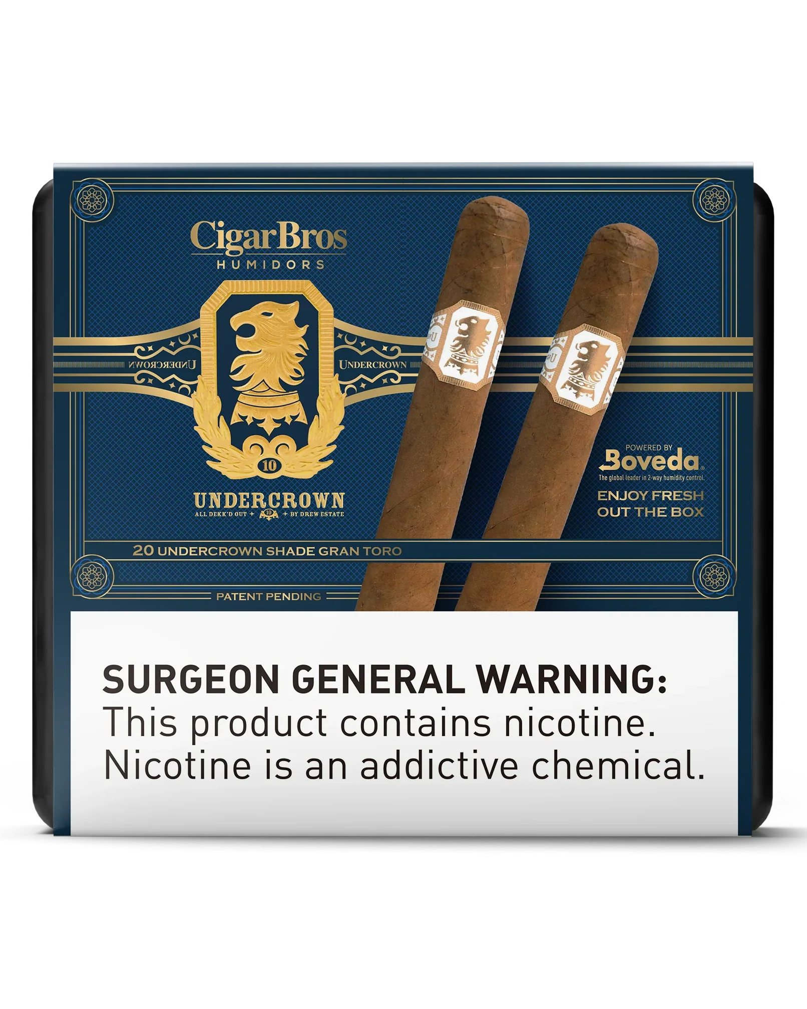 UnderCrown Shade Gran Toro Cigar With Personal Humidor by CigarBros (Box of 20)