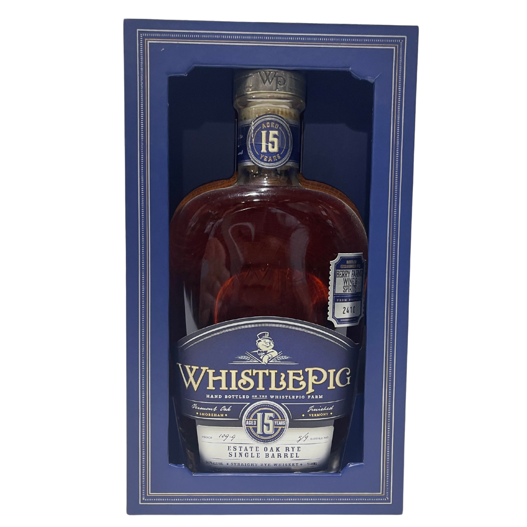 WhistlePig 15 Year Old Estate Oak Single Barrel Bottle 5 of 9 Straight Rye Whiskey 750ml