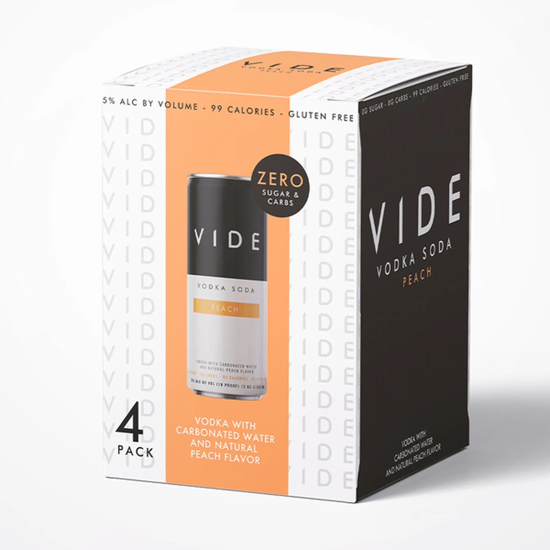 Vide Peach Vodka Soda Seltzer 4-Pack