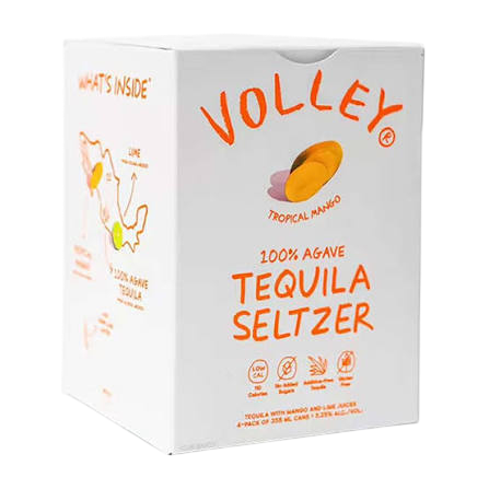 Volley Tropical Mango Seltzer (4 pack) 4x355ml